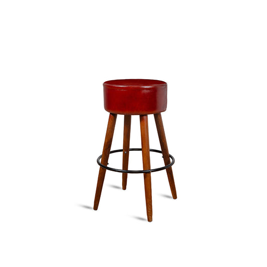 Wooden Havana Leather Bar Stool