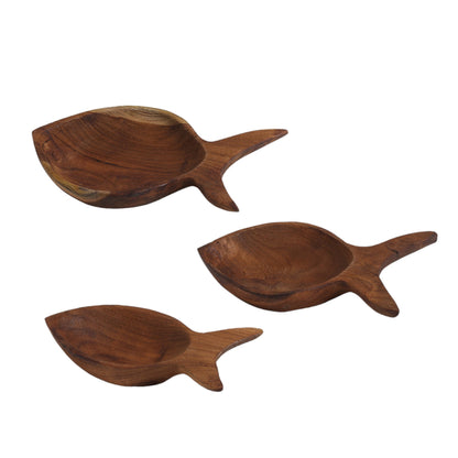 Fish Wooden Bowl, Set of 3