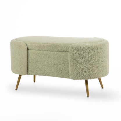 Oval Storage Bench, Green