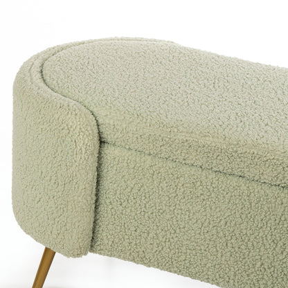 Oval Storage Bench, Green