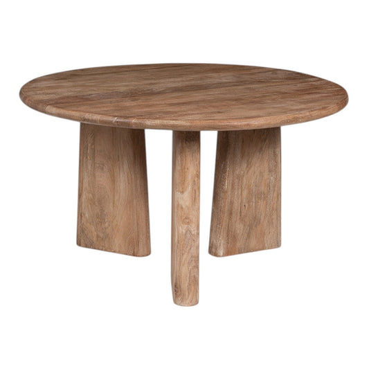 Contemporary Natural Wood Dining Table, Limewash