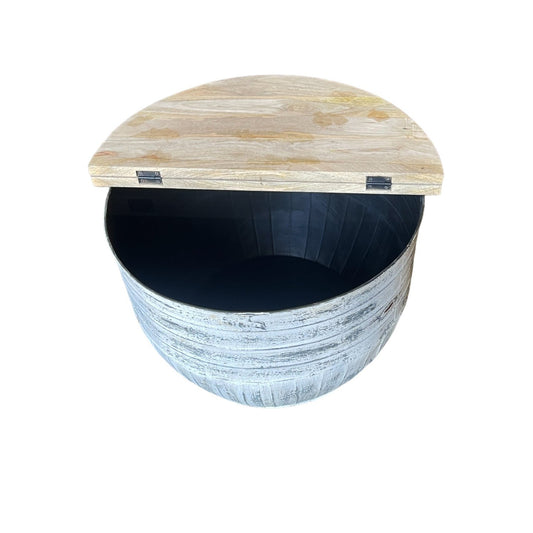 Table basse Drum Iron Blanc