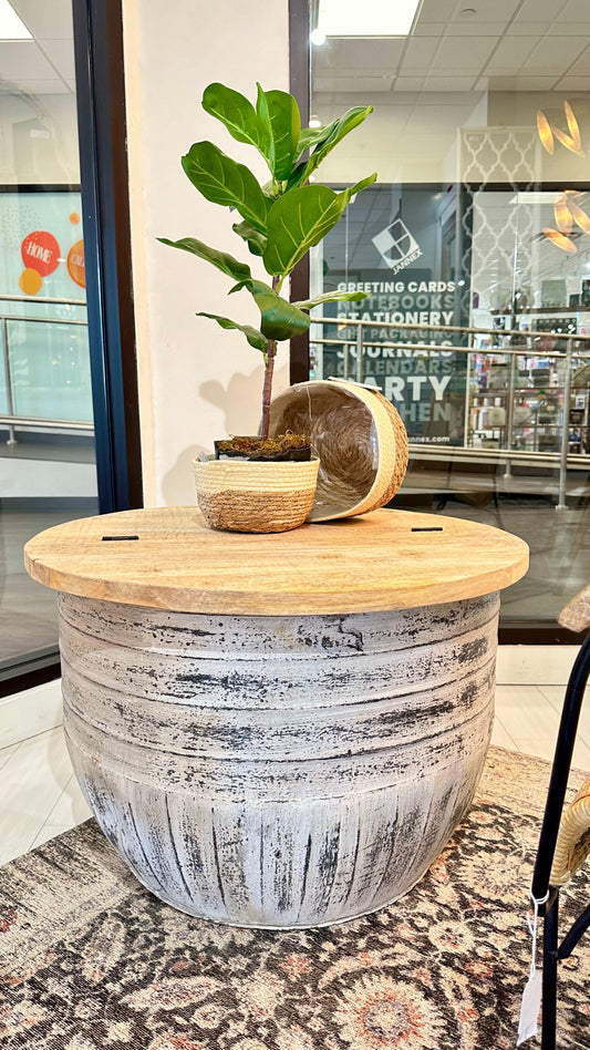 Table basse Drum Iron Blanc