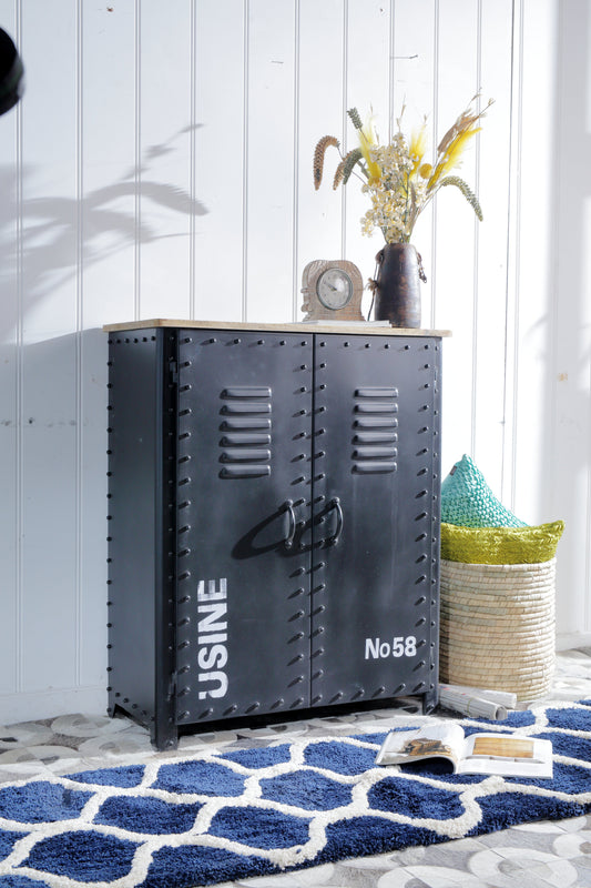 Iron Sideboard With Mango Wooden Top