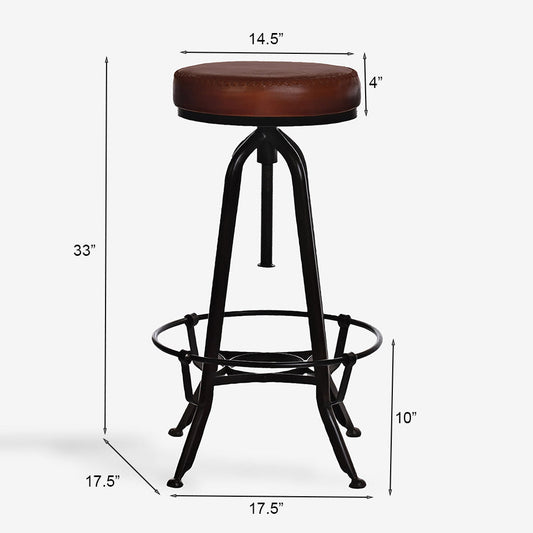 "Tabouret De Bar Industriel, Cuir"