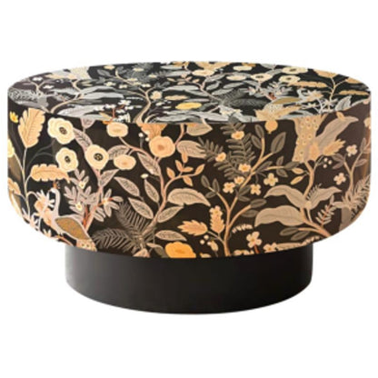 Coffee Table,  Printed Black & Golden Floral