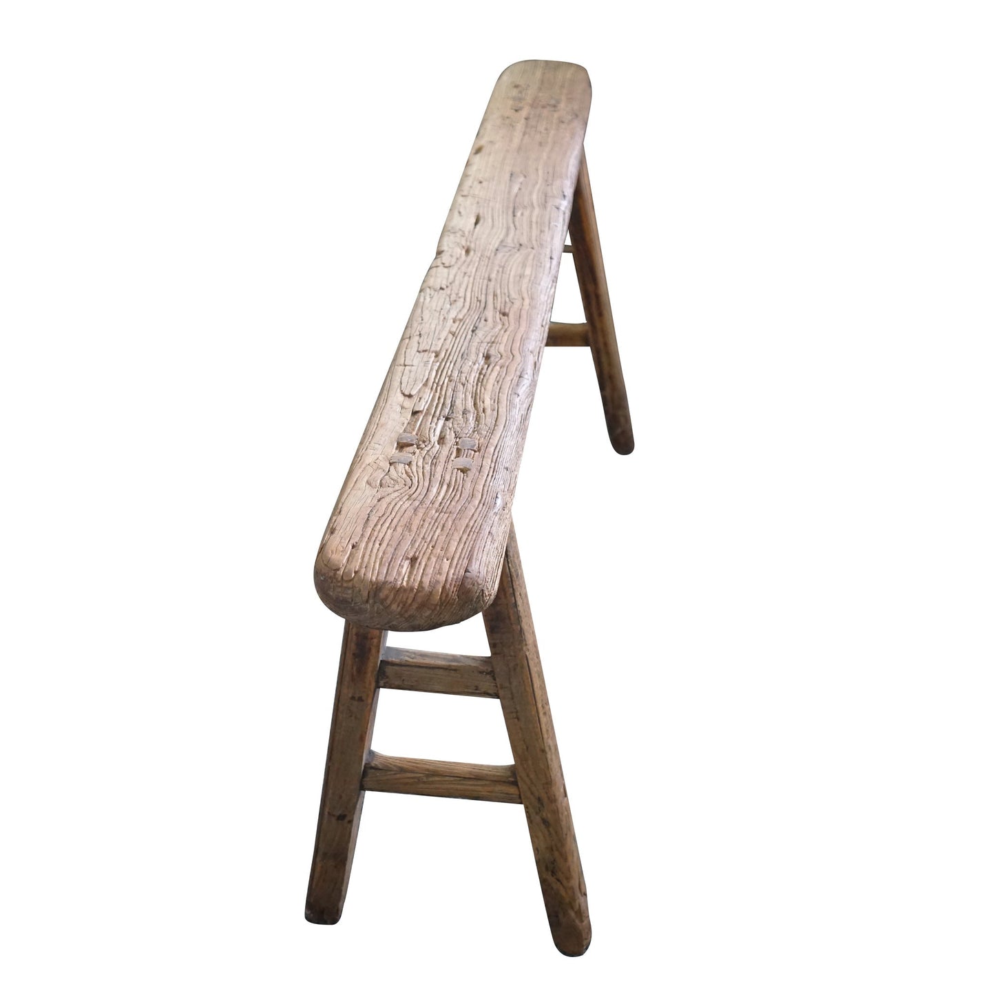 Banc en bois maigre antique, banc vintage pour la décoration de la maison et du jardin, 45-55 pouces