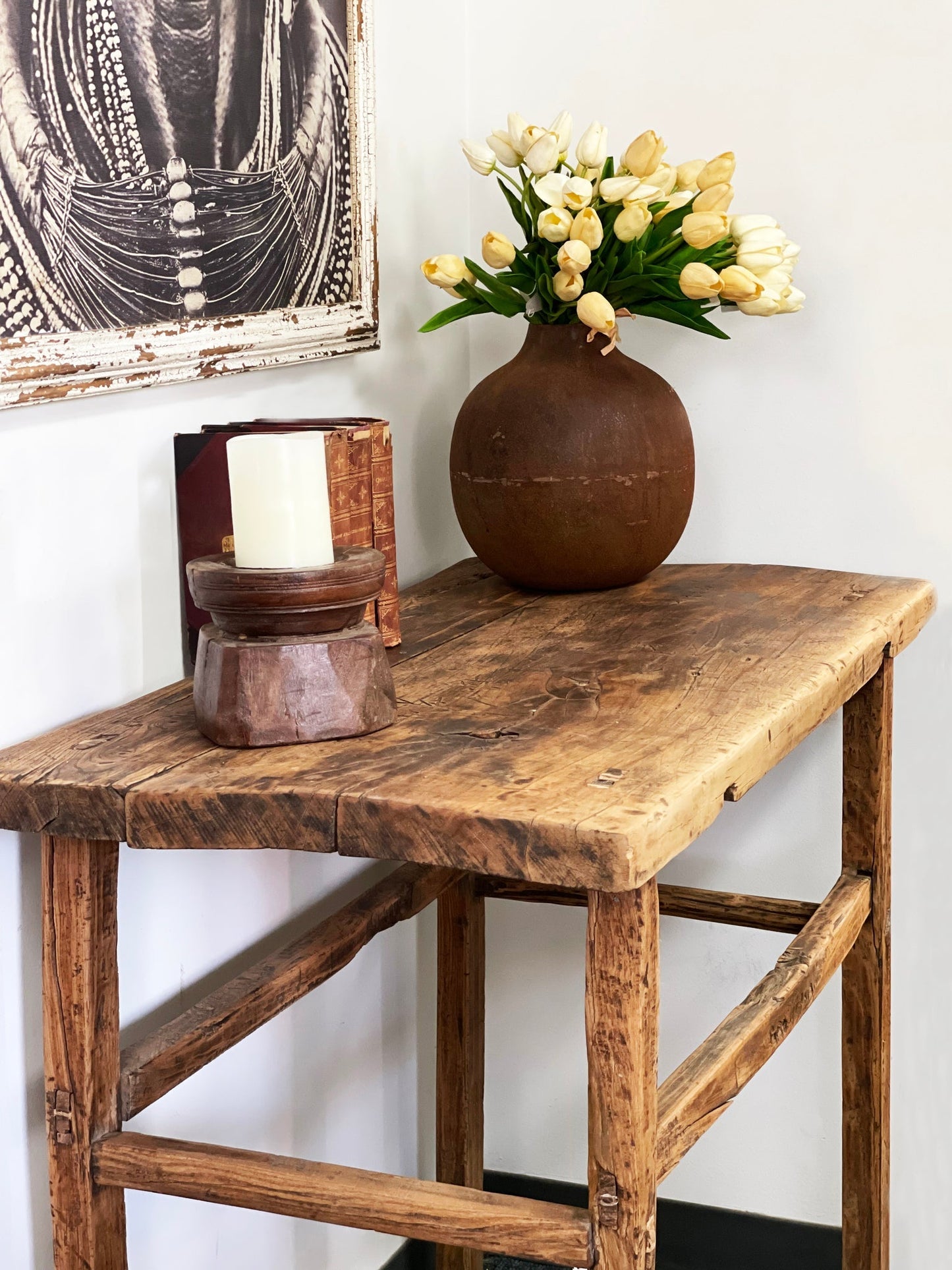 Table console vintage courte * La forme et la taille peuvent varier * 30 % de réduction