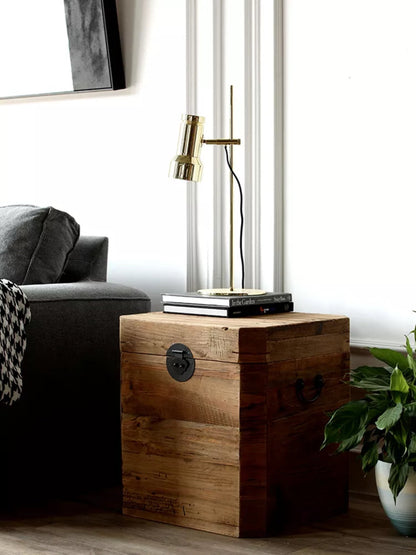 Reclaimed Wooden Side Table With Storage