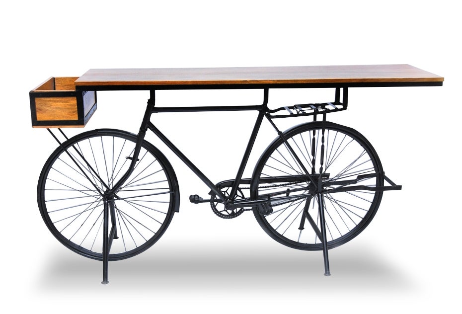 Euro Bicycle Console Table, Blk