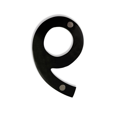 Numéro de maison magnétique en aluminium #9, numéros d'adresse en métal, 4 pouces, noir