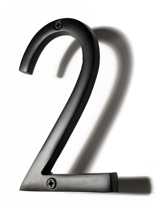 Numéro d'adresse de maison d'ombre à montage flottant, #2, noir, aluminium, 6 pouces