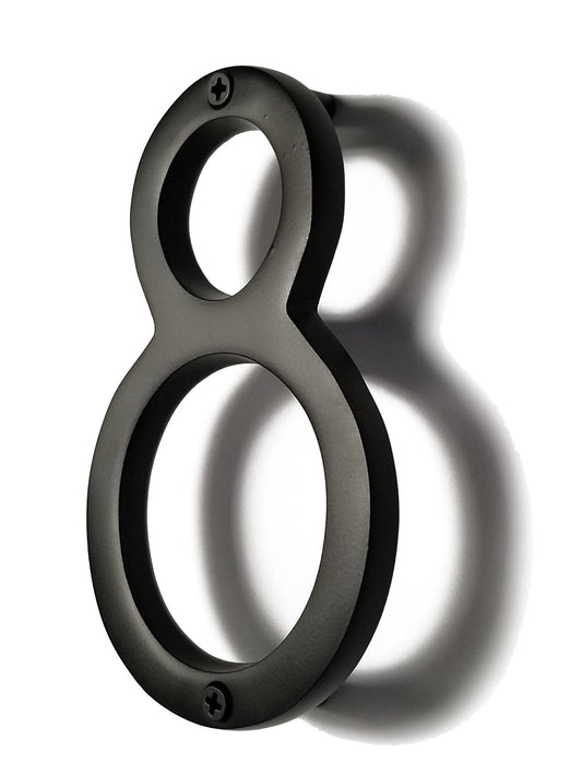 Numéro d'adresse de maison d'ombre à montage flottant, #8, noir, aluminium, 6 pouces