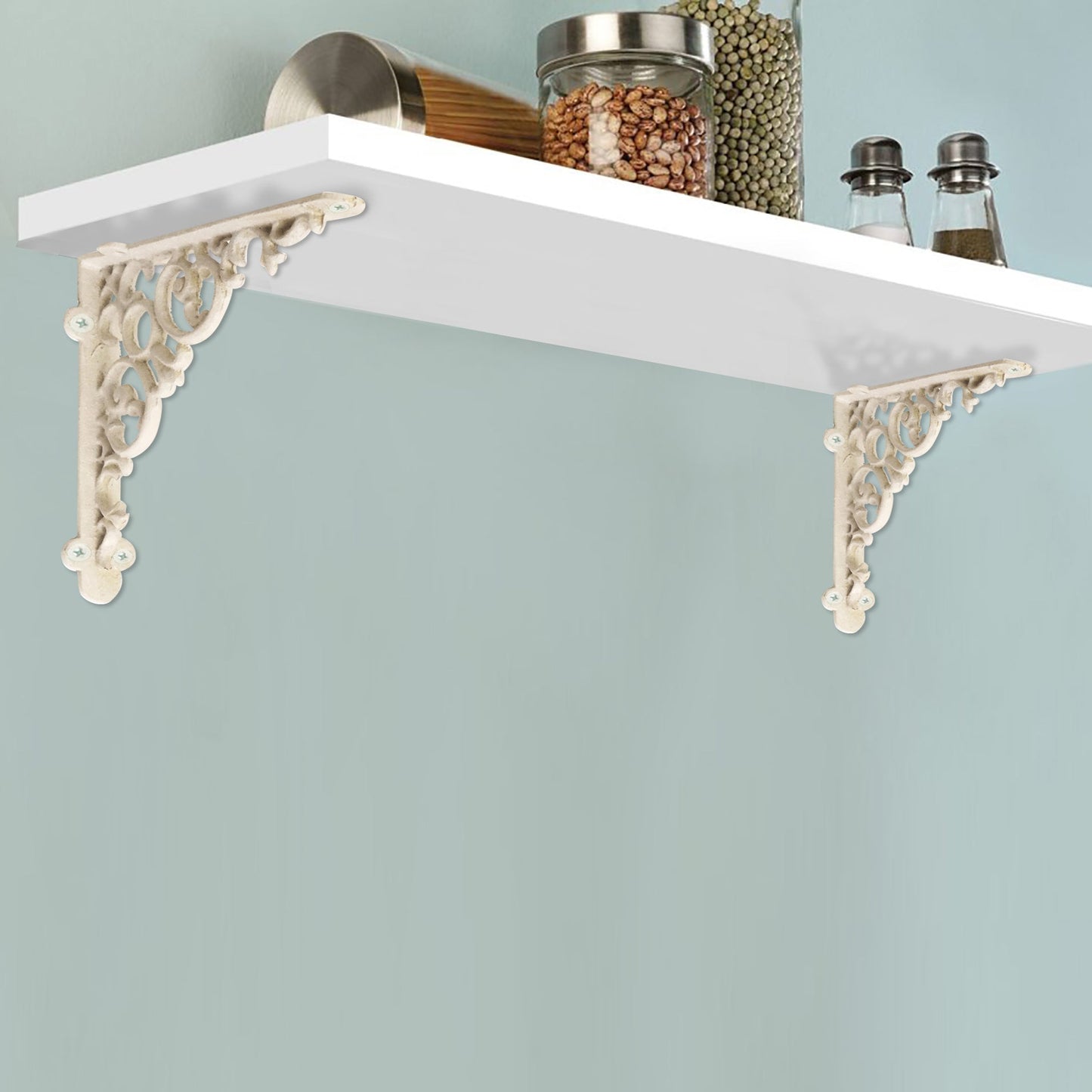Scroll Shelf Bracket, Medium, White