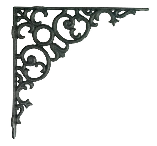 Support d'étagère Scroll, grand, noir antique