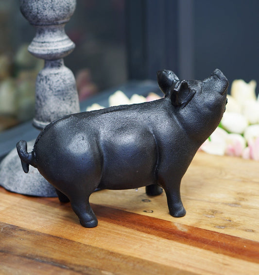 "Cochon En Fonte, Noir"