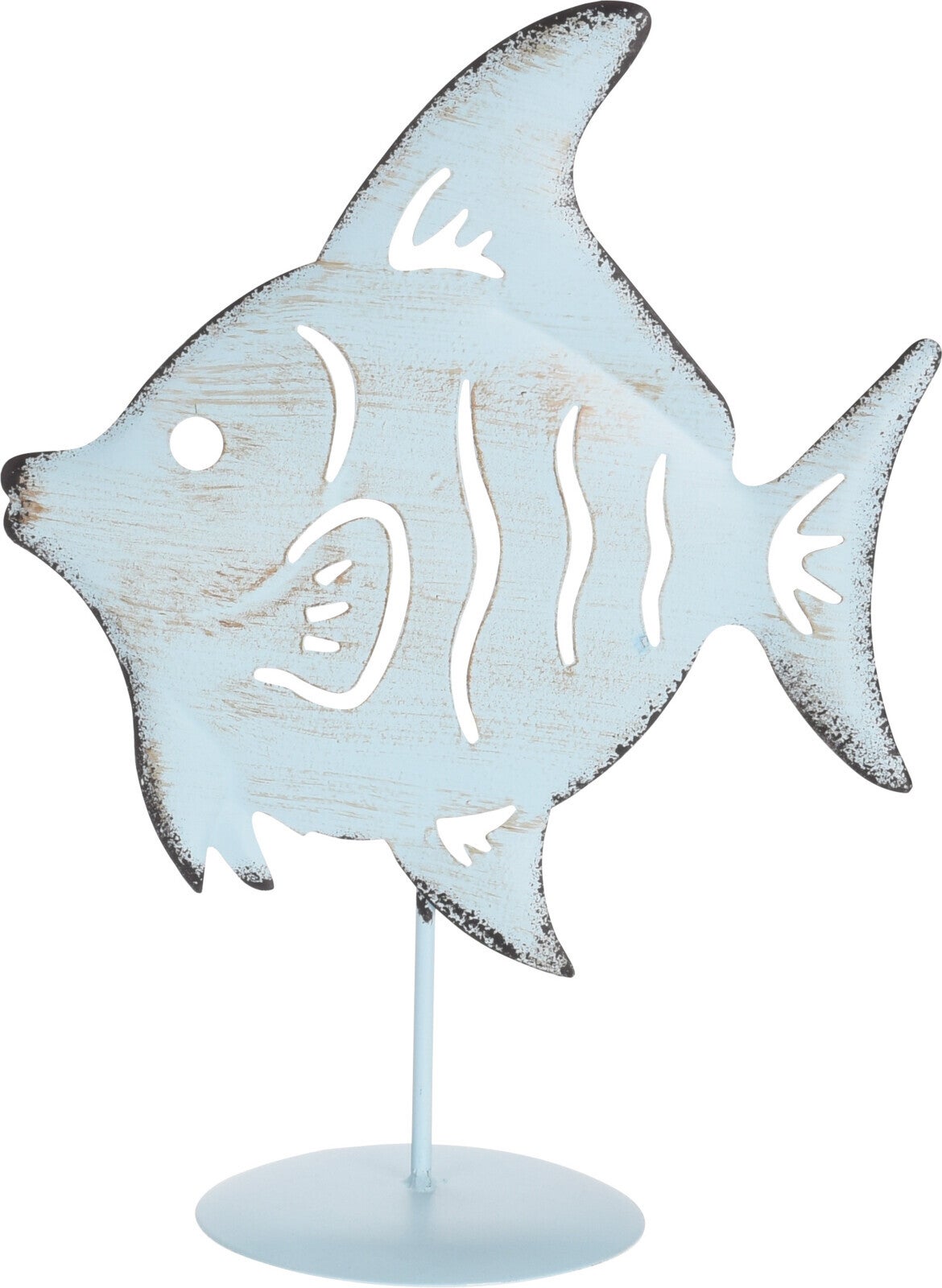 Déco Poisson Sur Socle 4Ass Métal, Métal