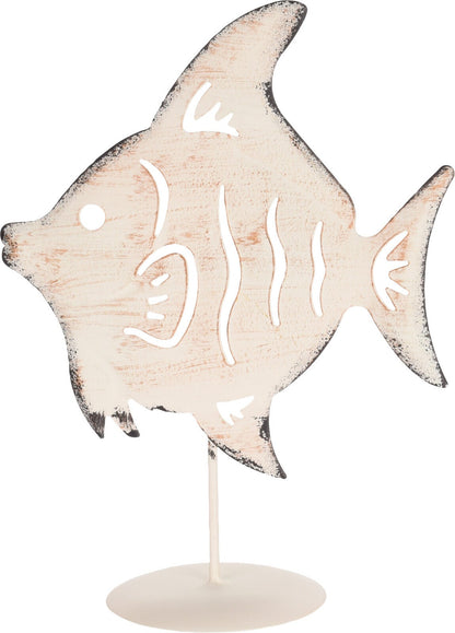 Déco Poisson Sur Socle 4Ass Métal, Métal