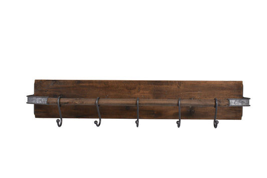 Wooden Wall Rack With Metal Hook, Temporarily Out of Stock