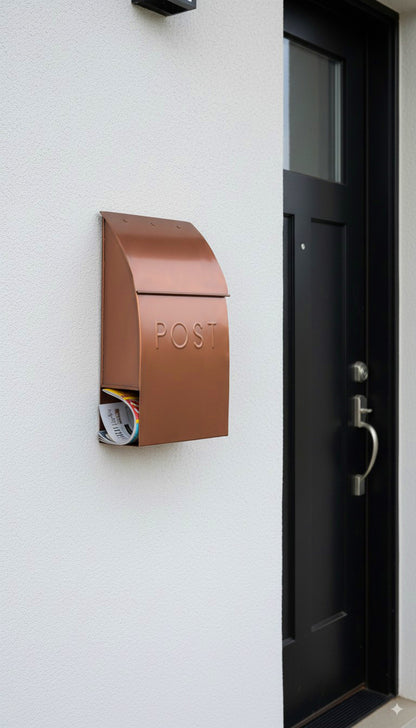 Milano Pointed Mailbox, Antique Copper