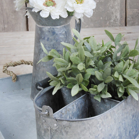 Ancienne Boîte Ovale En Zinc/3 Compartiments S