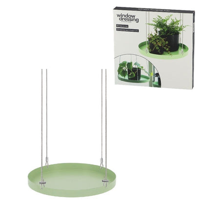 Round Green Window Hanging Tray L