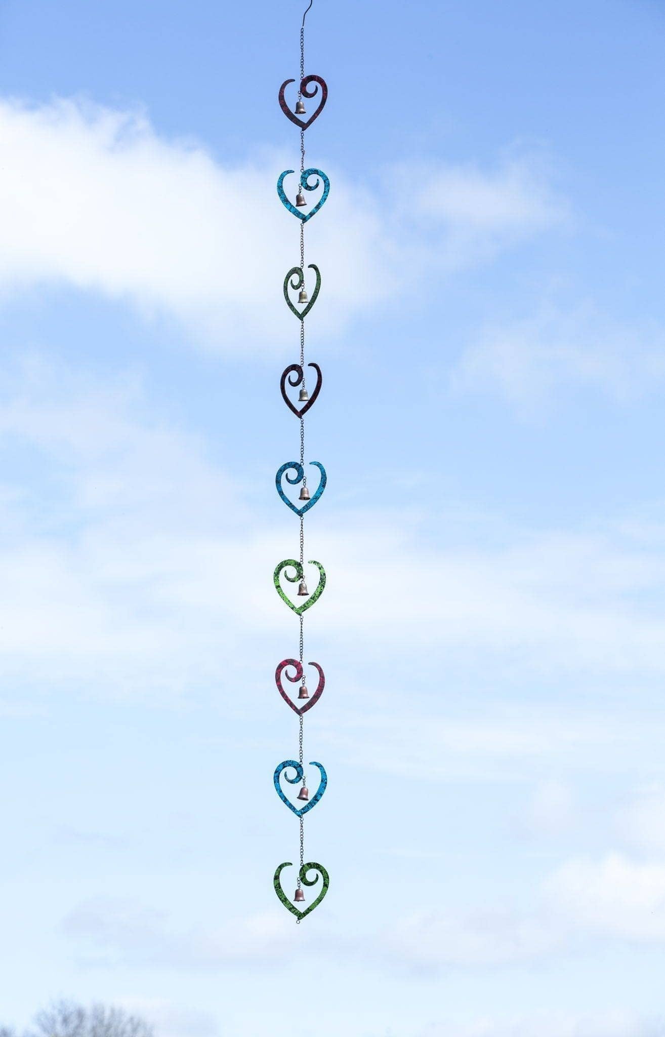 Multicolor Scroll Heart Rain Chain