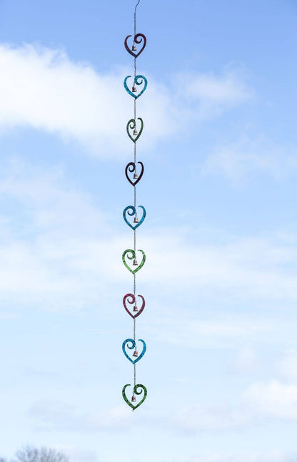 Multicolor Scroll Heart Rain Chain