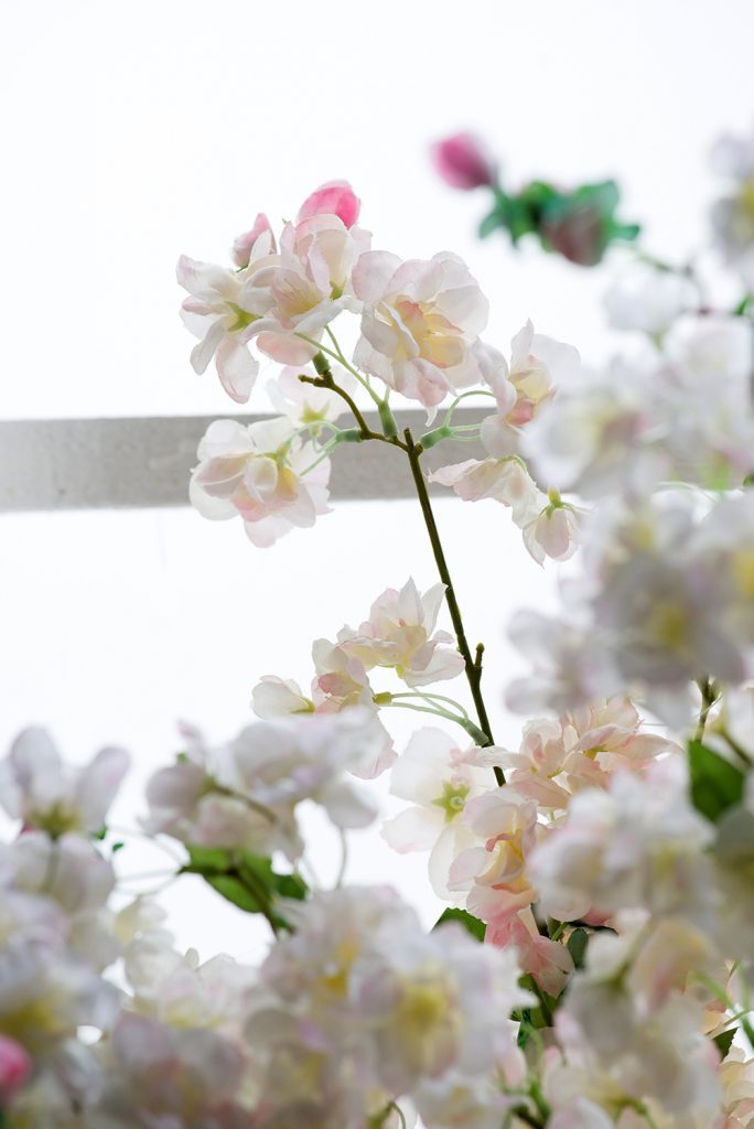 40" Artificial Cherry Blossom Stem, Cream