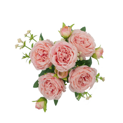 "Arbuste de Camélia Artificiel Rose Pâle, 5pcs"