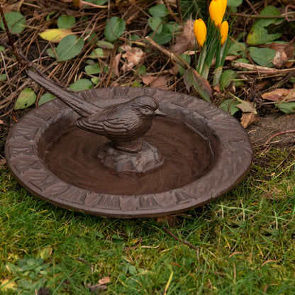 Cadran solaire et bain d'oiseau