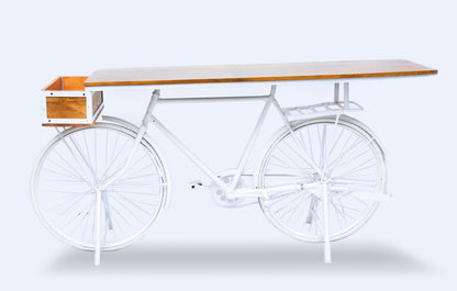 "Table Console Vélo Euro, Blanche"