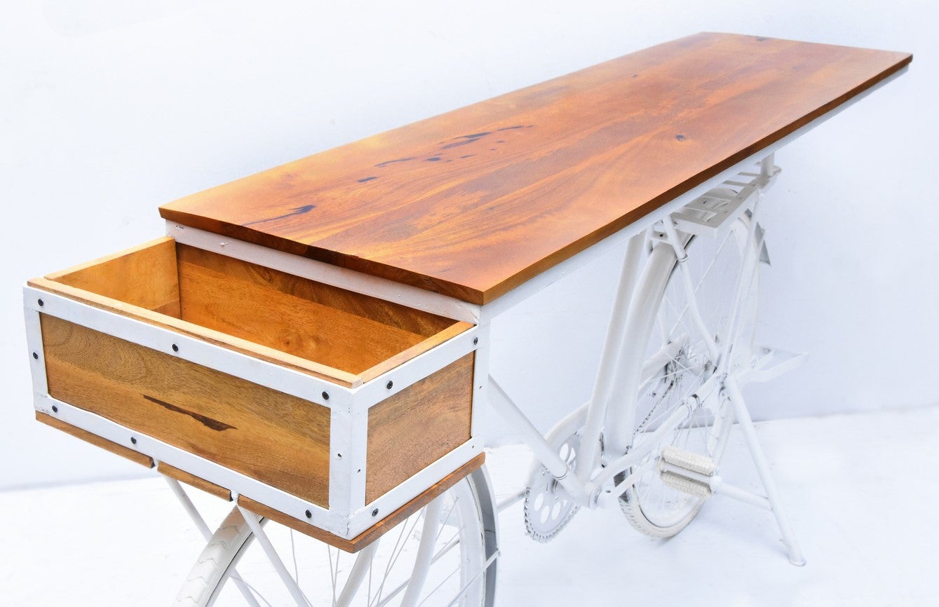 "Table Console Vélo Euro, Blanche"