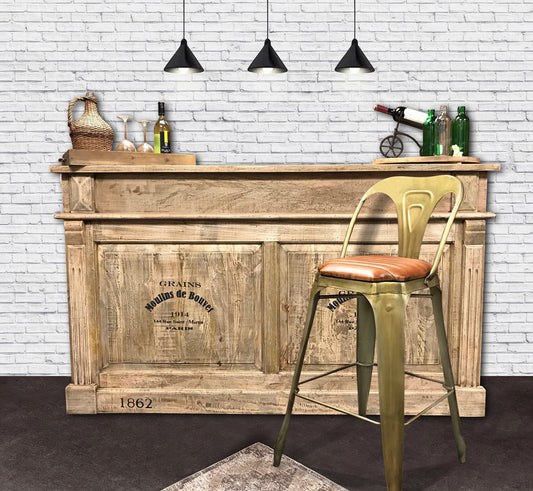 Chaise haute Gatsby, doré et marron