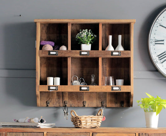 Wall Organizer, Walnut Finish