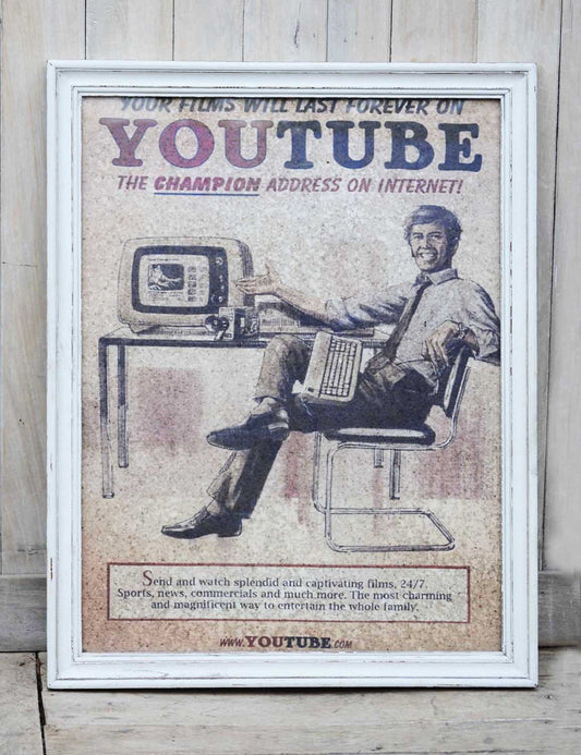 "Cadre d'affiche vintage YOUTUBE, 30 % de réduction"