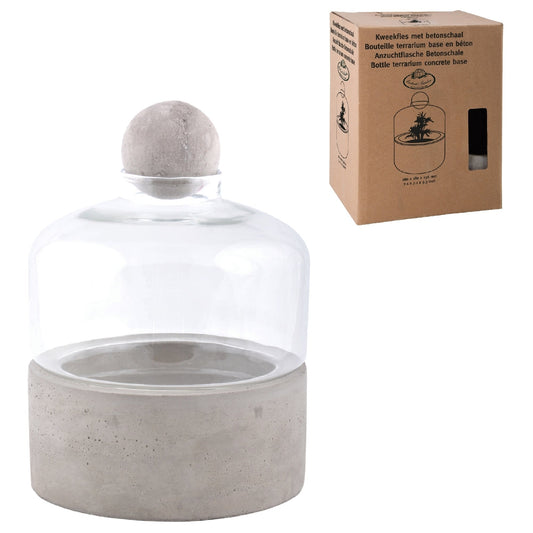 Bottle Terrarium Concrete Base S