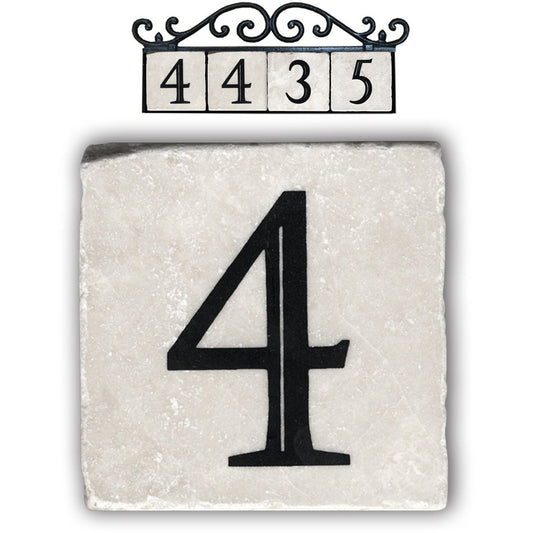 4,classic marble number tile