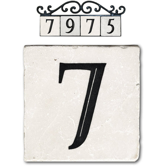 7,classic marble number tile