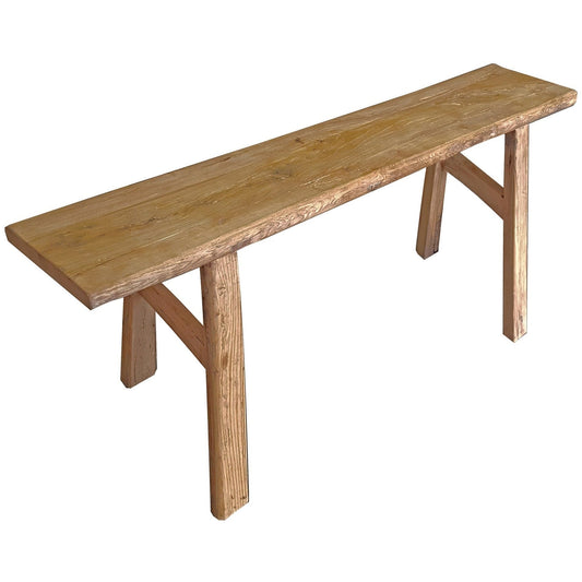Table console en vieux bois d'orme recyclé