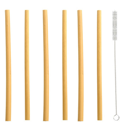 Pailles en bambou avec brosse de nettoyage