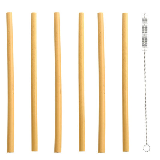 Bamboo Straws Including Cleaning Brush