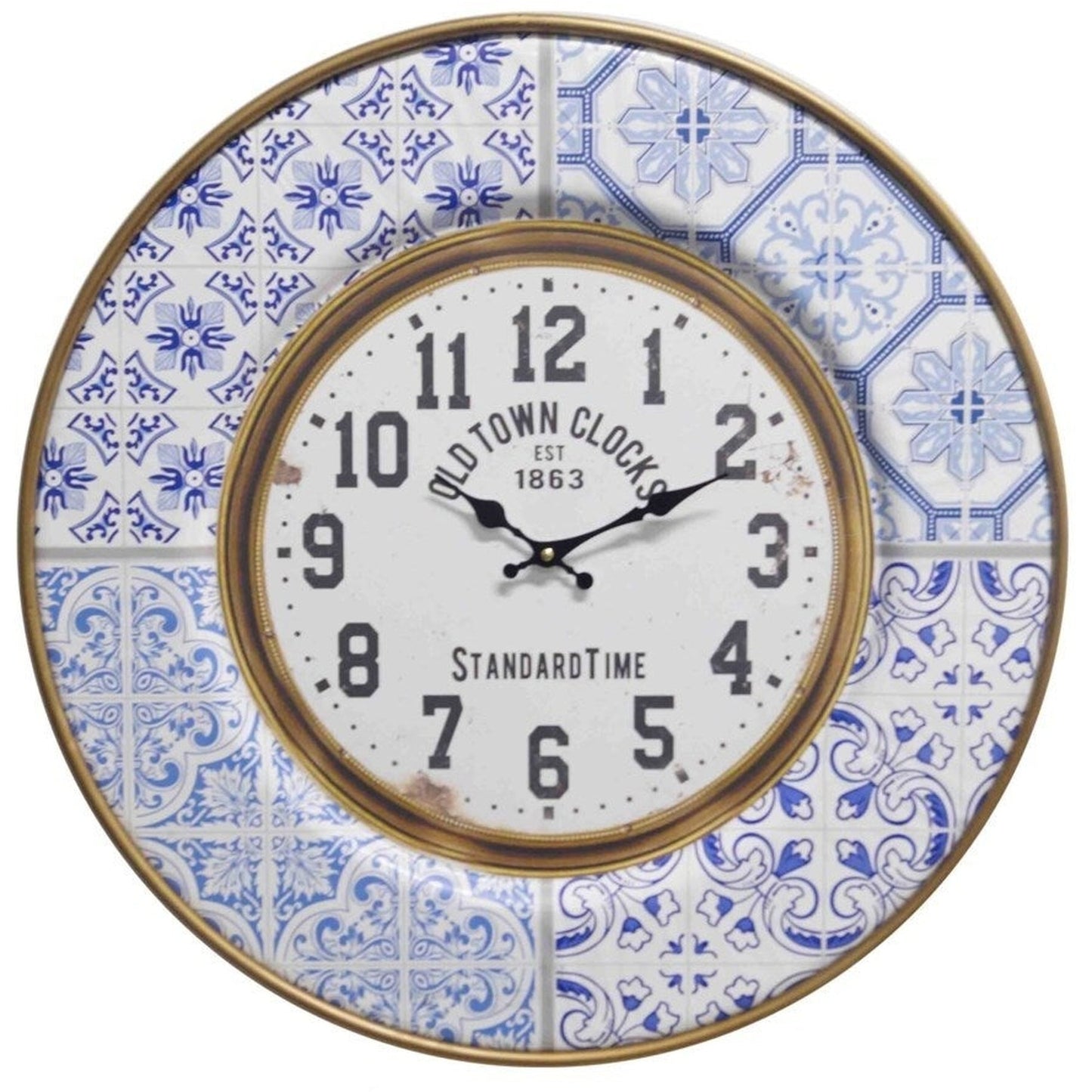 Round Wall Clock, Ceramic Tile Design, (YVR)