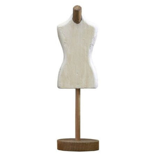 Reclaimed Wooden Jewelry Holder Mannequin, White, 20% Off
