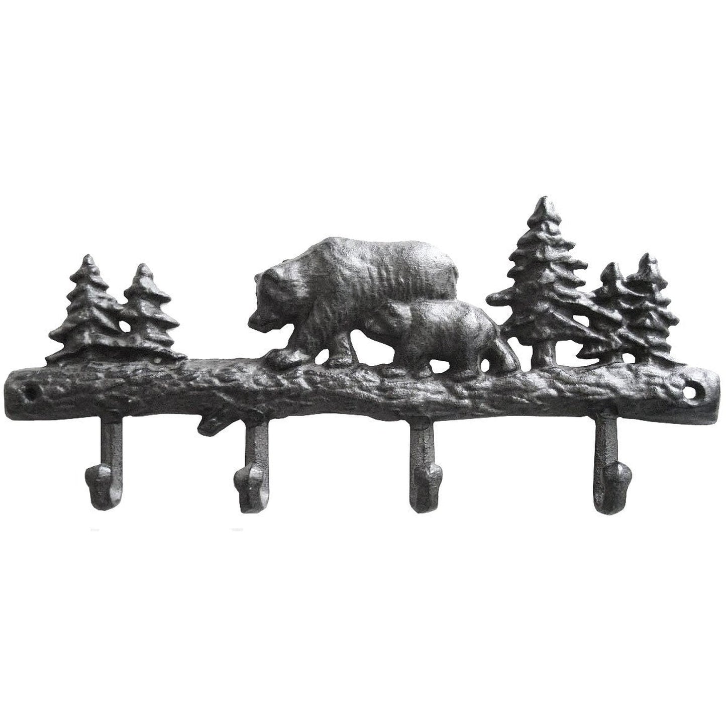 Bear 4 Hooks Rack Cast Iron