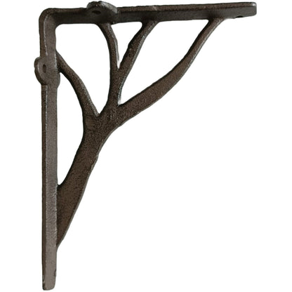 Willow Cast Iron Bracket, 6x7.8 inch, Brown