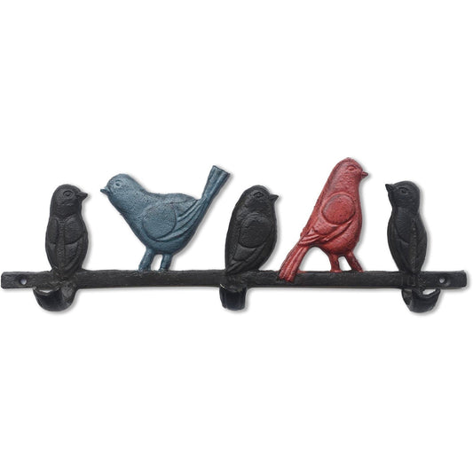 Porte-crochets rustique pour rangée d'oiseaux, crochets muraux en fonte pour accrocher à l'intérieur ou à l'extérieur
