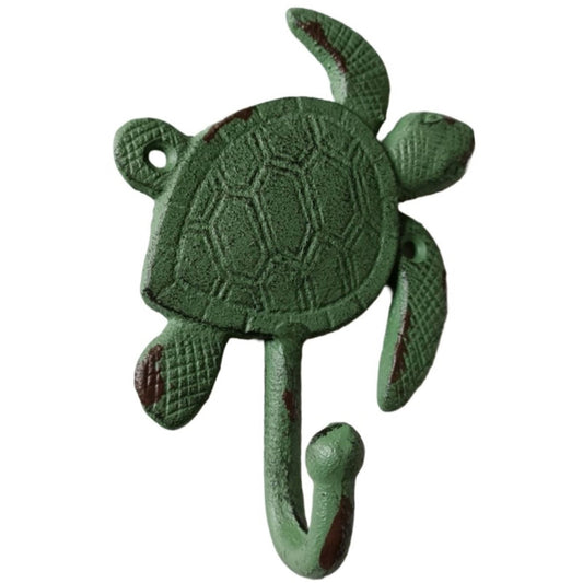 Turtle Single Hook, 5.8 in, Rustic Green