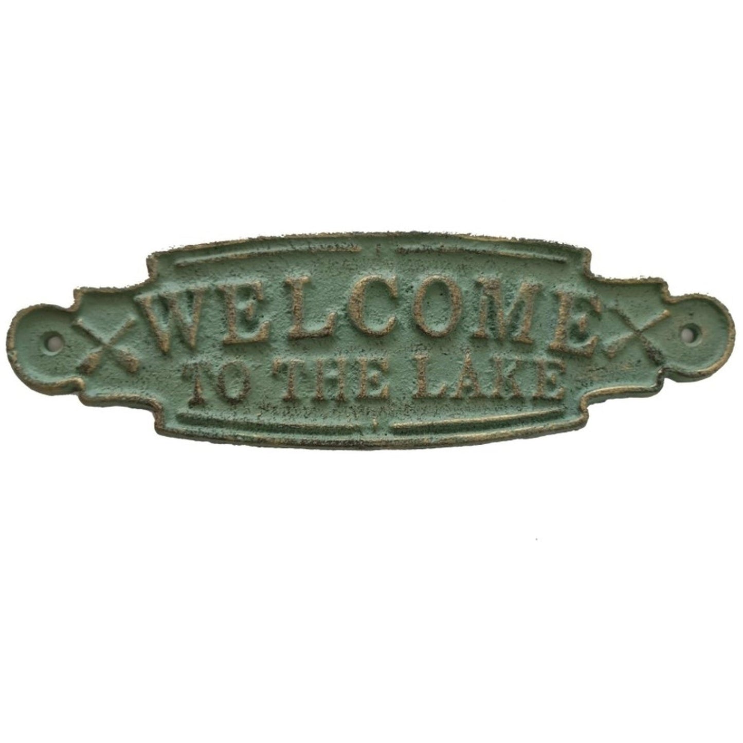 ~Welcome To the Lake~ Sign, Antique Green