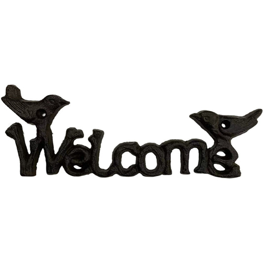 ~Welcome~ Two Birds Welcome Plaque, Cast Iron